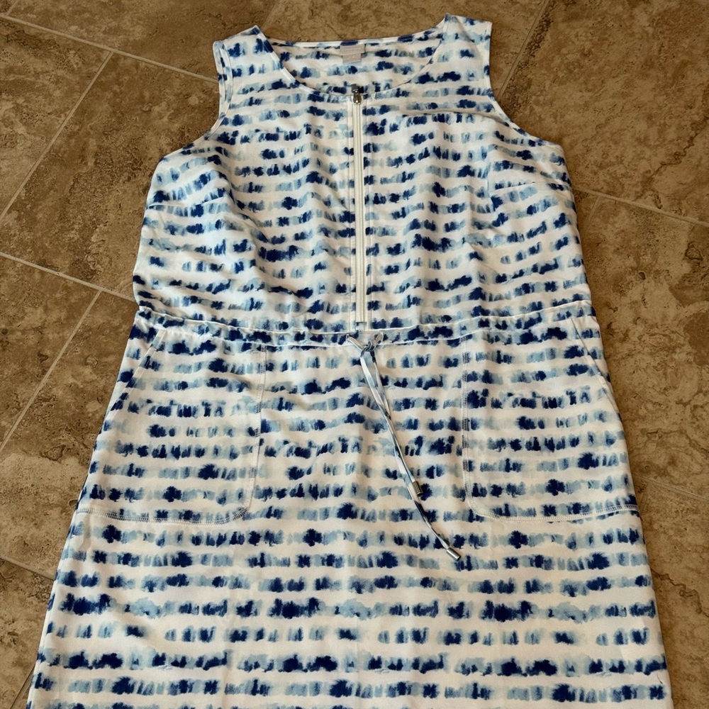 Chico's Blue and White Patterned Garment
